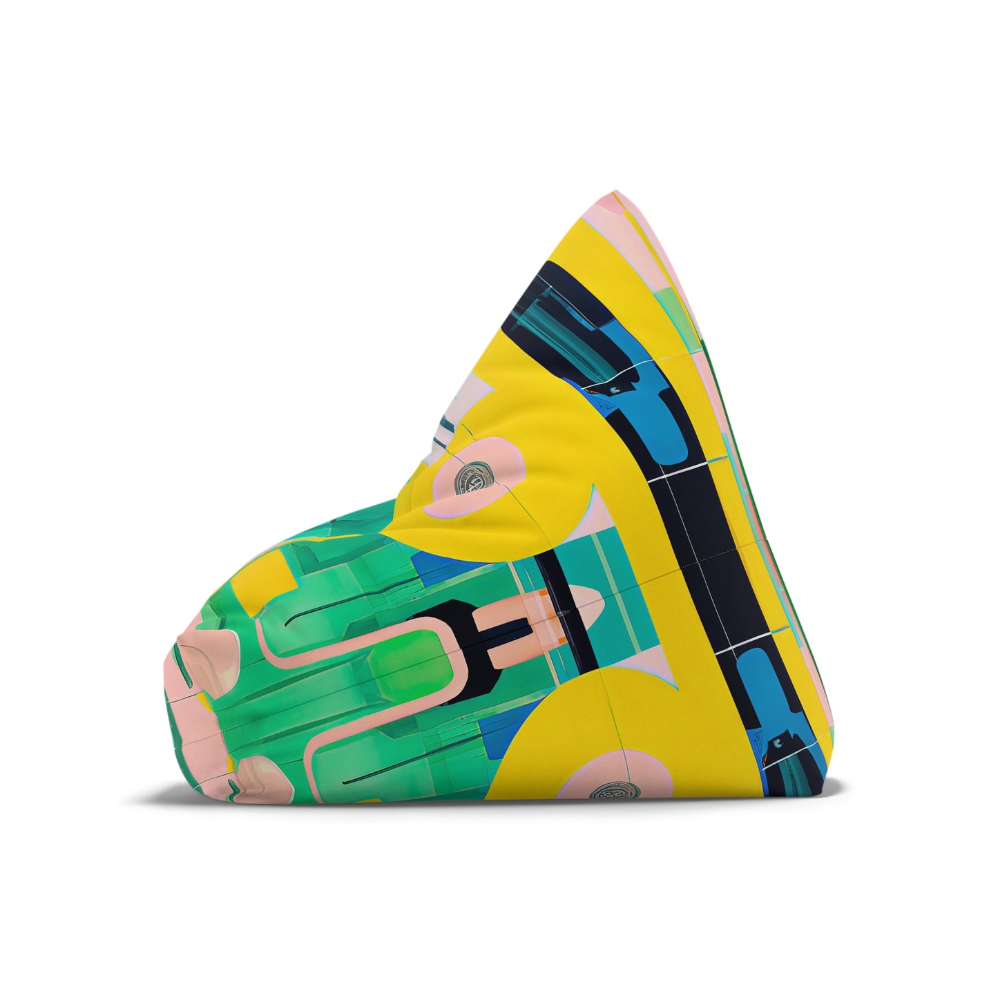 Designer Bean Bag Cover – 'Glitch Garden' (Kids’ Favourite, Small)