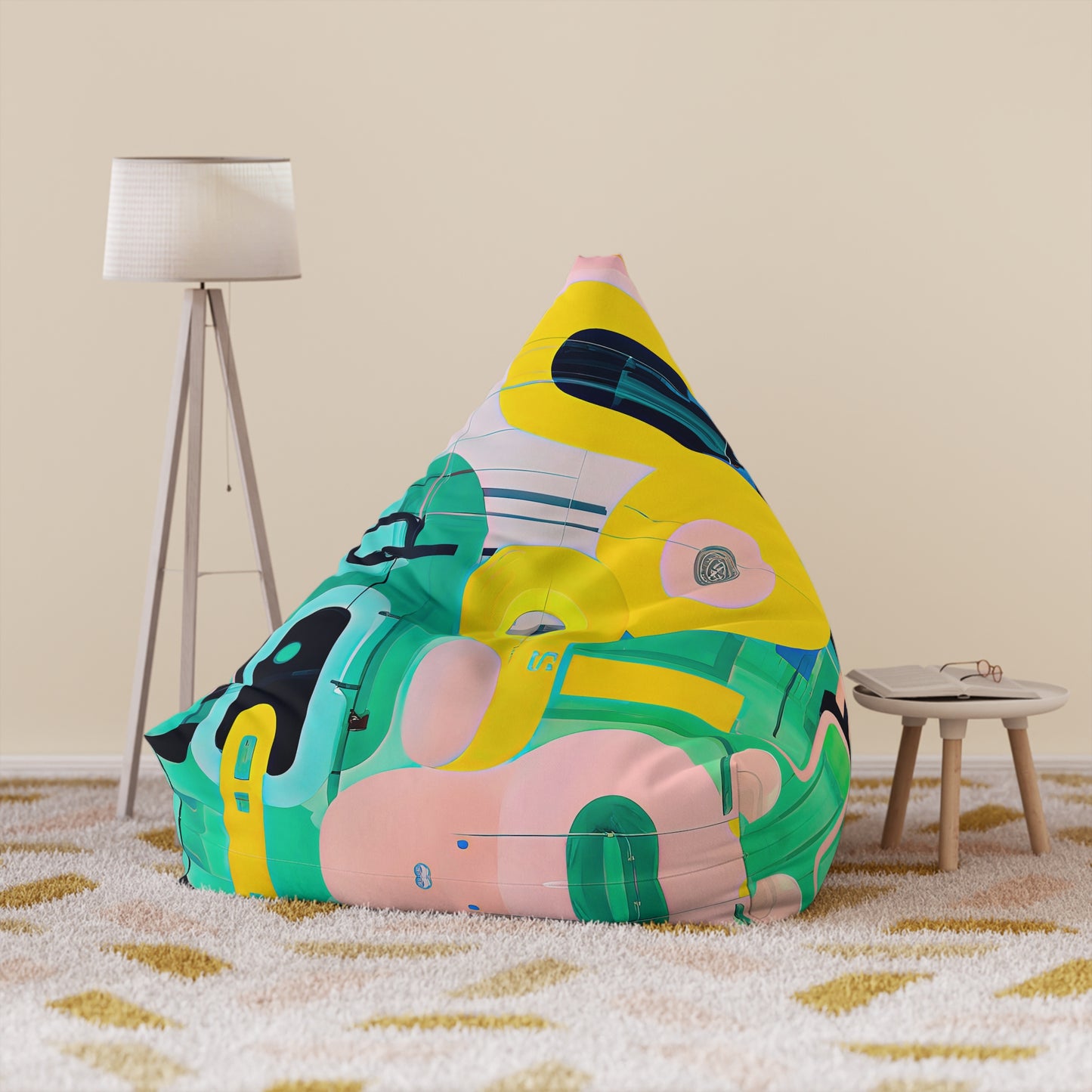 Designer Bean Bag Cover - 'Glitch Garden' | Soft Tech Edit