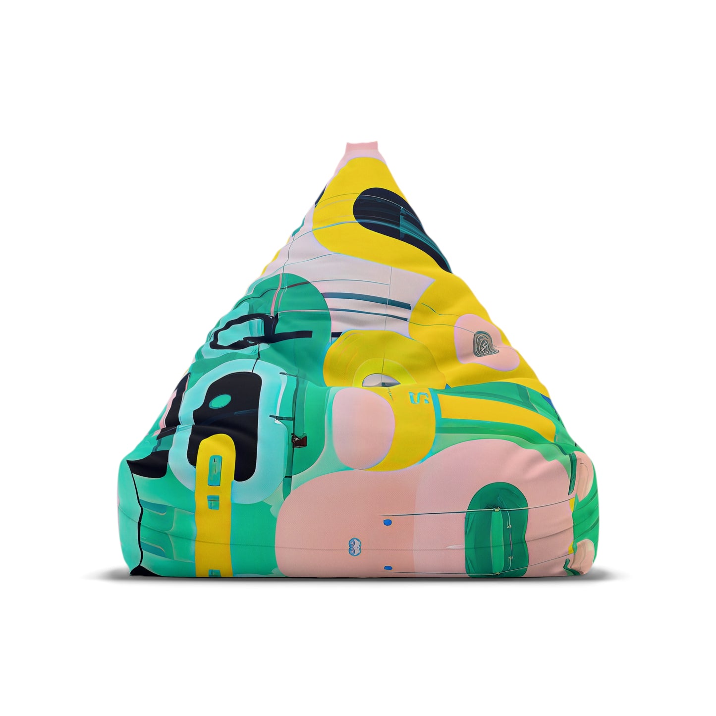 Designer Bean Bag Cover - 'Glitch Garden' | Soft Tech Edit