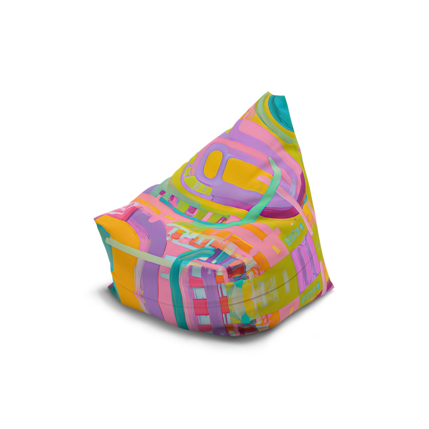 Designer Bean Bag Cover 'Clink' from the Sugar Spin Edit collection – bold, artful orange, pink and purple print