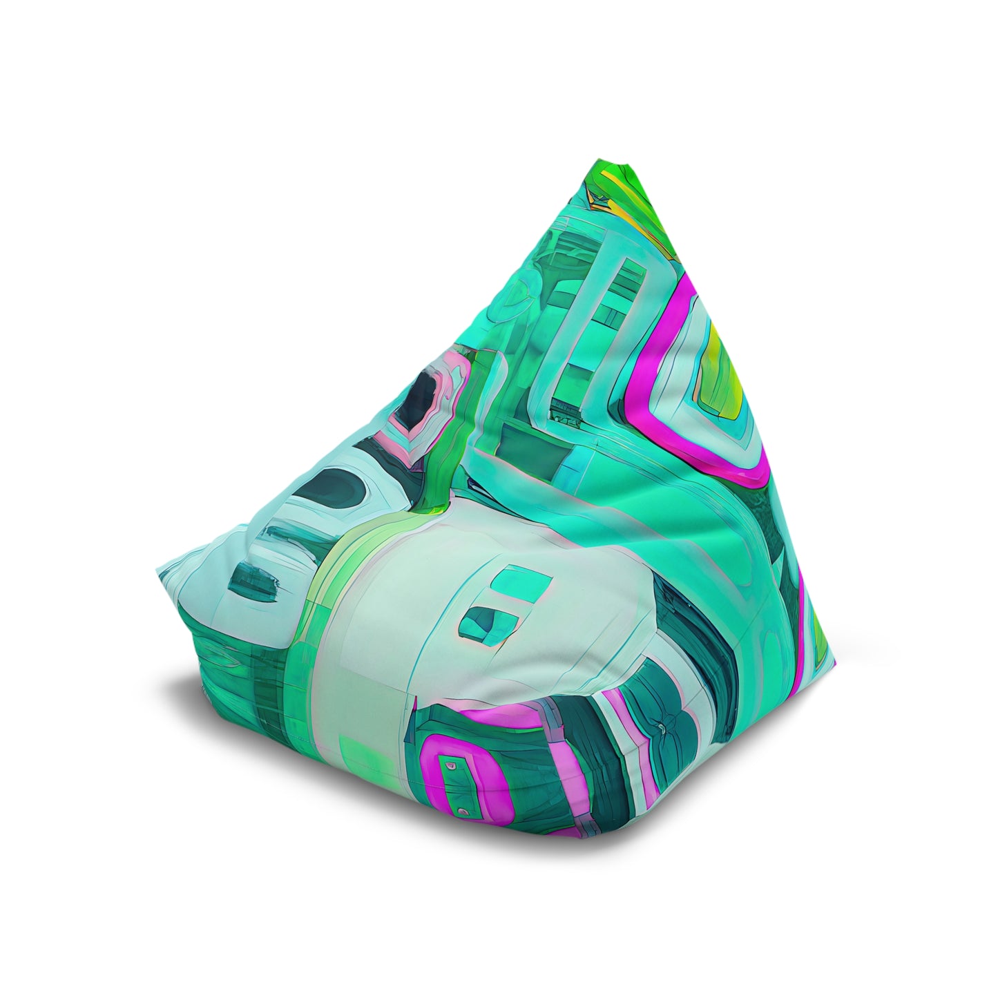Top view – large size of 'SwellGirl' designer bean bag cover from the Surf Skater Edit – bold, abstract print.