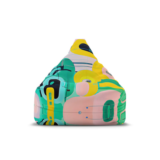 Designer Bean Bag Cover - 'Glitch Garden'  | Soft Tech Edit