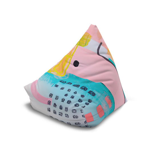 Designer bean bag cover 'Syntax' from the Code Shift Edit collection – bold, artful print.