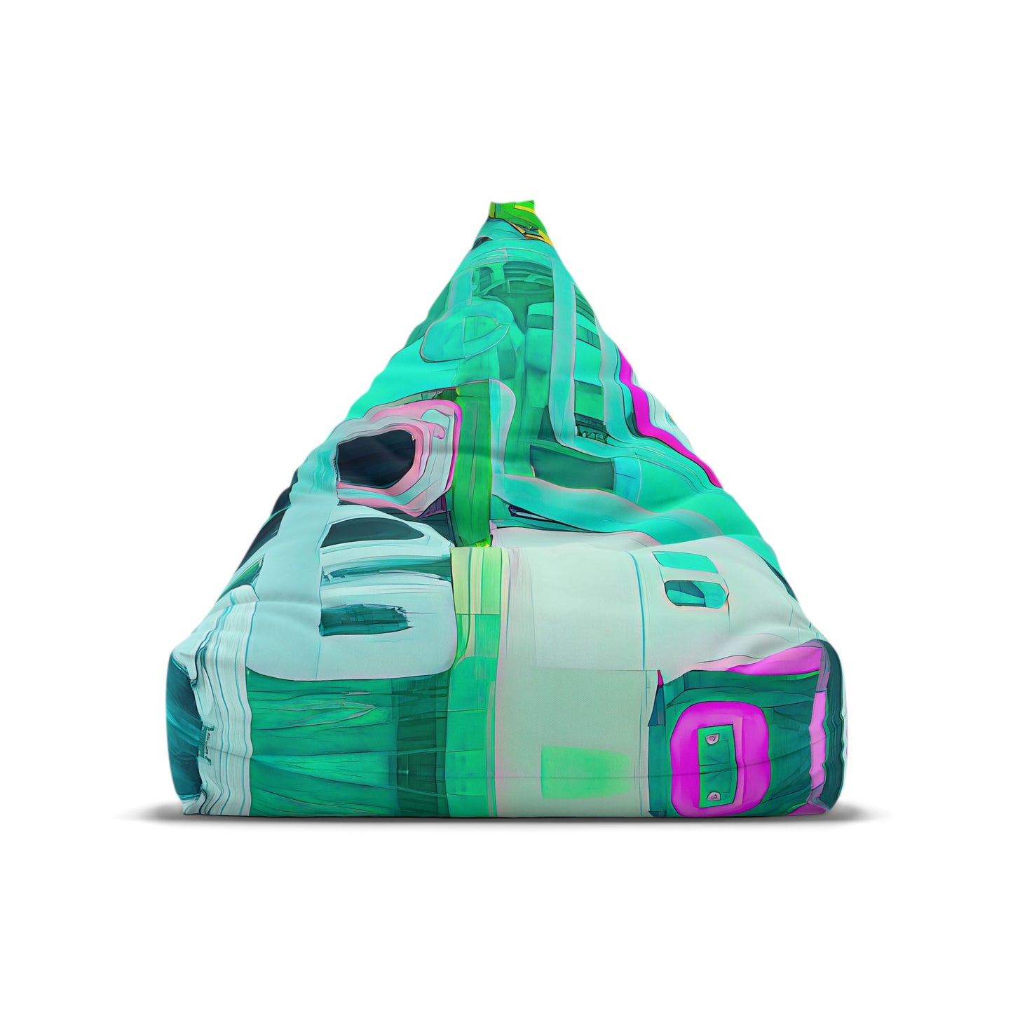 Front view – large size of 'SwellGirl' designer bean bag cover from the Surf Skater Edit – bold, abstract print.