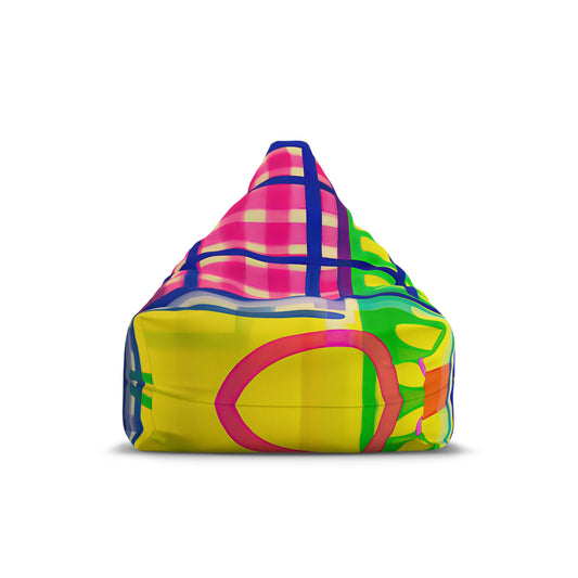 Front view – small size of 'SyncDrop' designer bean bag cover from the Off Grid Edit – bold, abstract print.